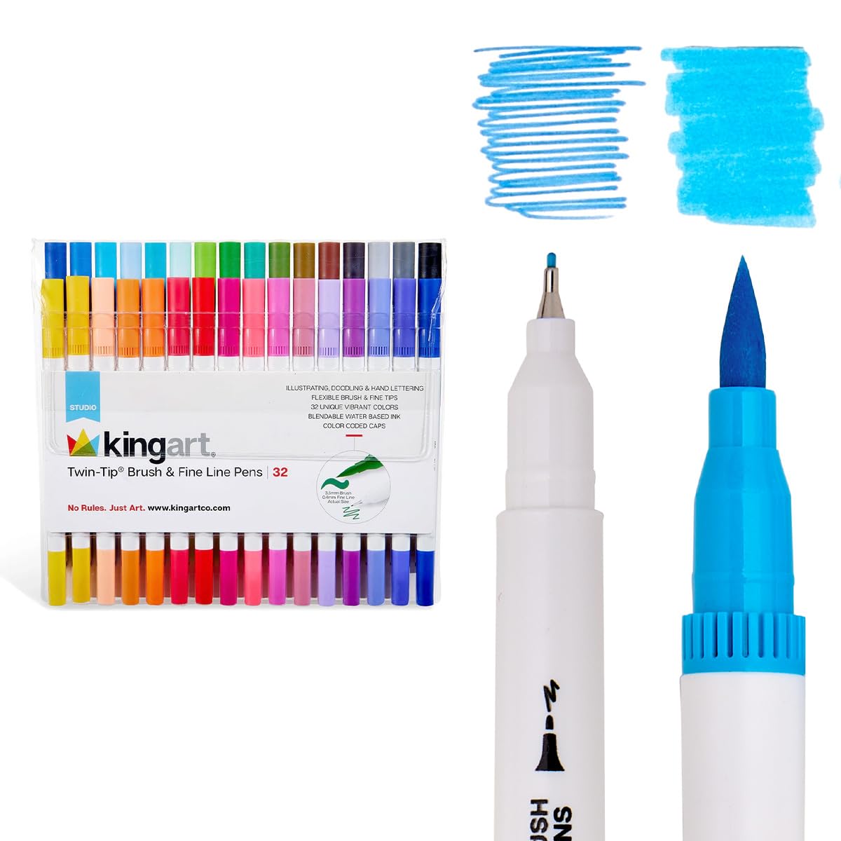 Amazon.com: KINGART 32 Double Tip Brush Pens Art Markers, Artist